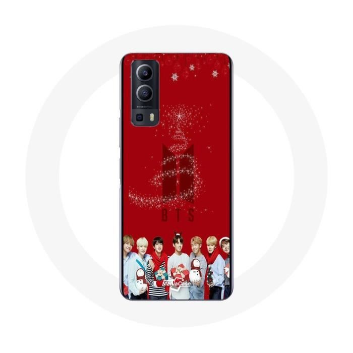 Coque pour Vivo Y72 BTS Bangtan Garçons Fond Rouge Cadeau de Noël 2023