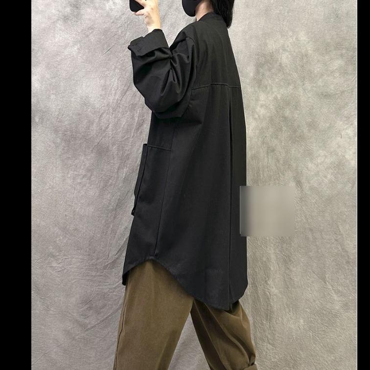 Ретро Куртка-ветровка высокого класса Женская Осенняя Большого размера Повседневный Топ средней длины