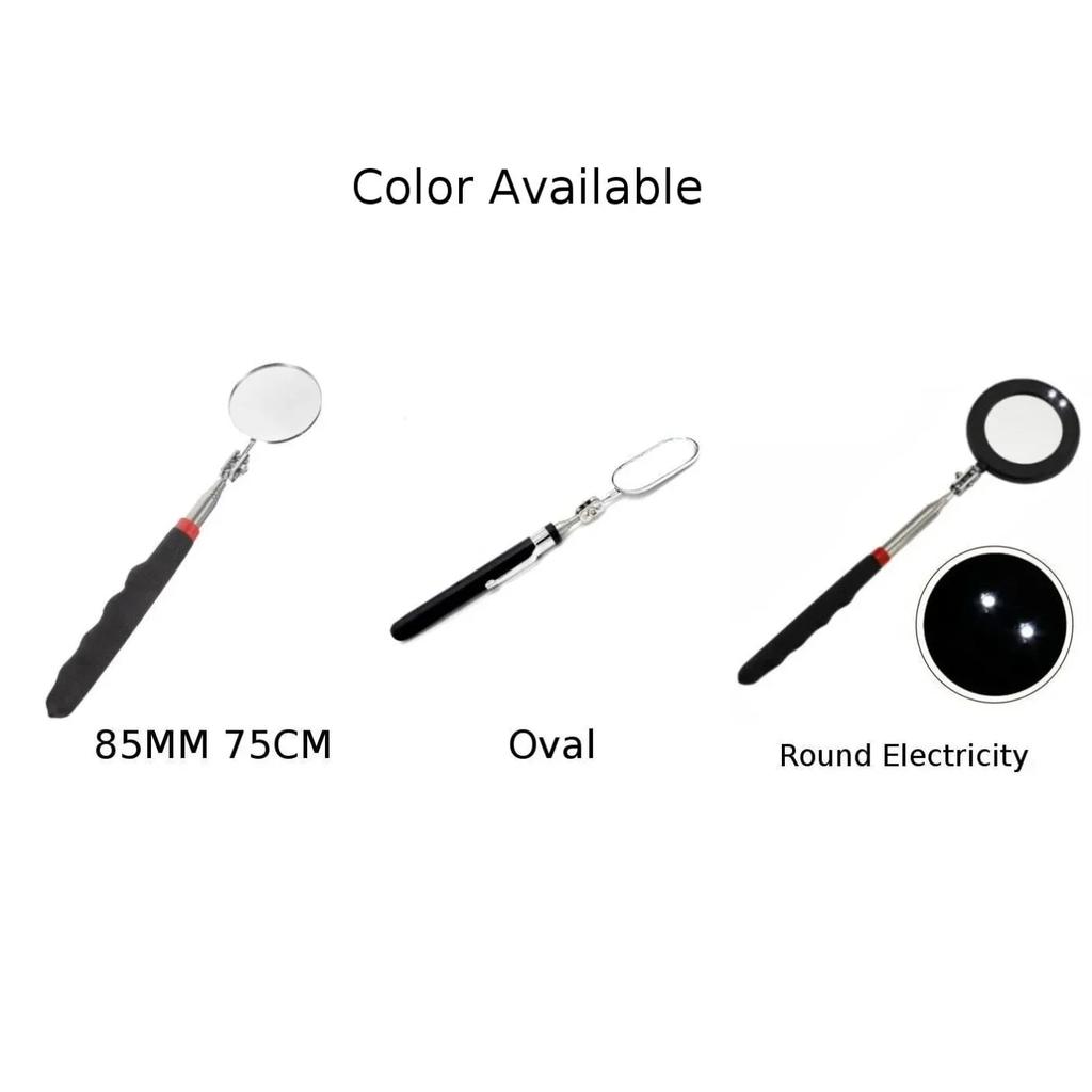 Reliable Inspection Mirror with Bright LED Lights and Extendable Telescopic Handle Perfect for Mechanic Work and Repair