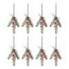 Small Christmas Tree Festive Tabletop Decoration with Natural Pine Cones and Decorations Ornament X3UC