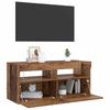 Vidaxl Szafka Pod Tv Z Oświetleniem Led, Stare Drewno, 90X35X40 Cm