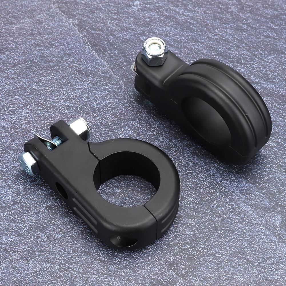 38mm 1.5in   Foot Rest Footpeg Mounting P Clamp Motorcycle Accessory Fit for  (Black )