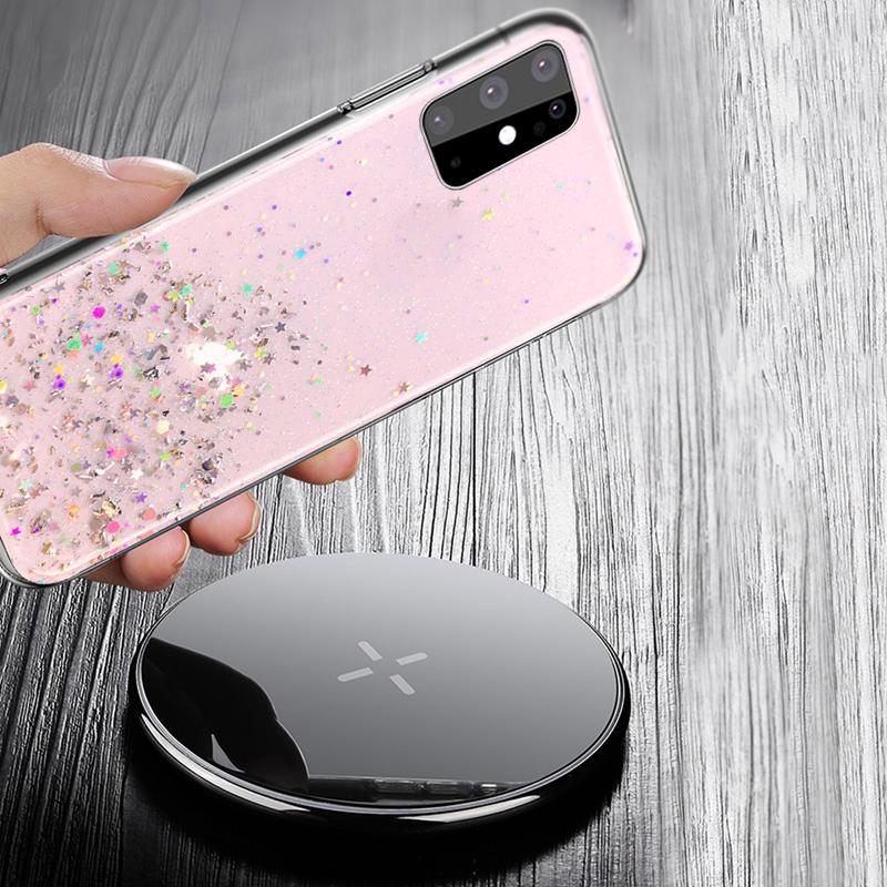 Блестящий силиконовый чехол со звездами и блестками для Samsung S25 Ultra S24 FE S26 S23 S22 Plus A16 A56 A57 A36 A55 A35 A15 A25 A14 5G A26 A17 A37 Сияющий чехол с пайетками