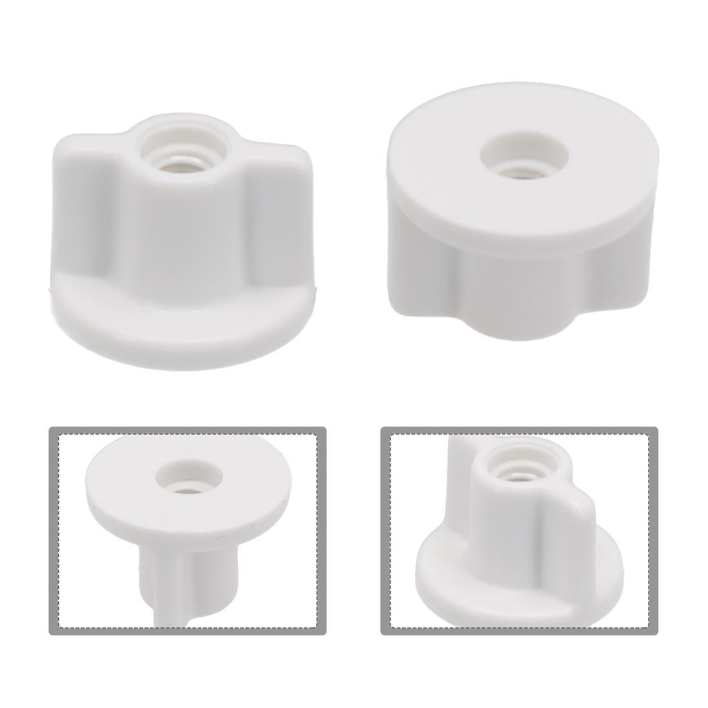 Пластиковая гайка-барашек 6 мм, сменная, для нижней части сиденья унитаза - 2 шт., белая, крепежная гайка, совместима с винтами 6 мм, размер 2,5 см
