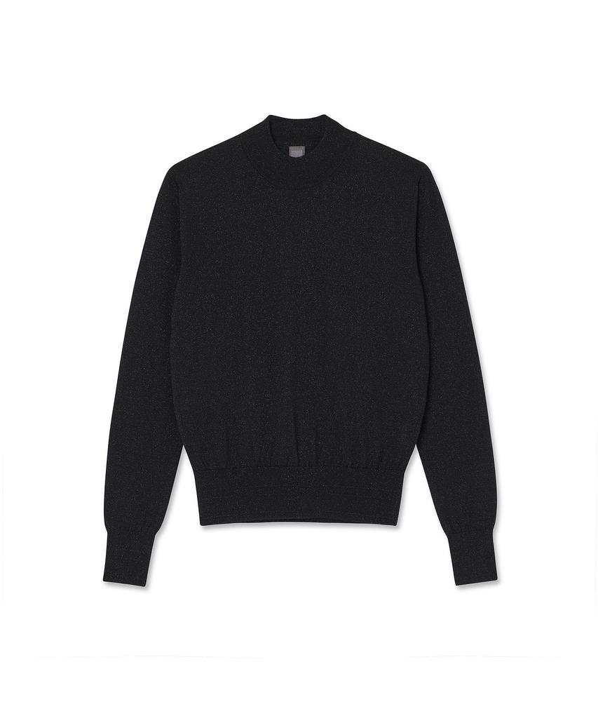 IOLO Women'S Shine Wool Mock Neck_Black