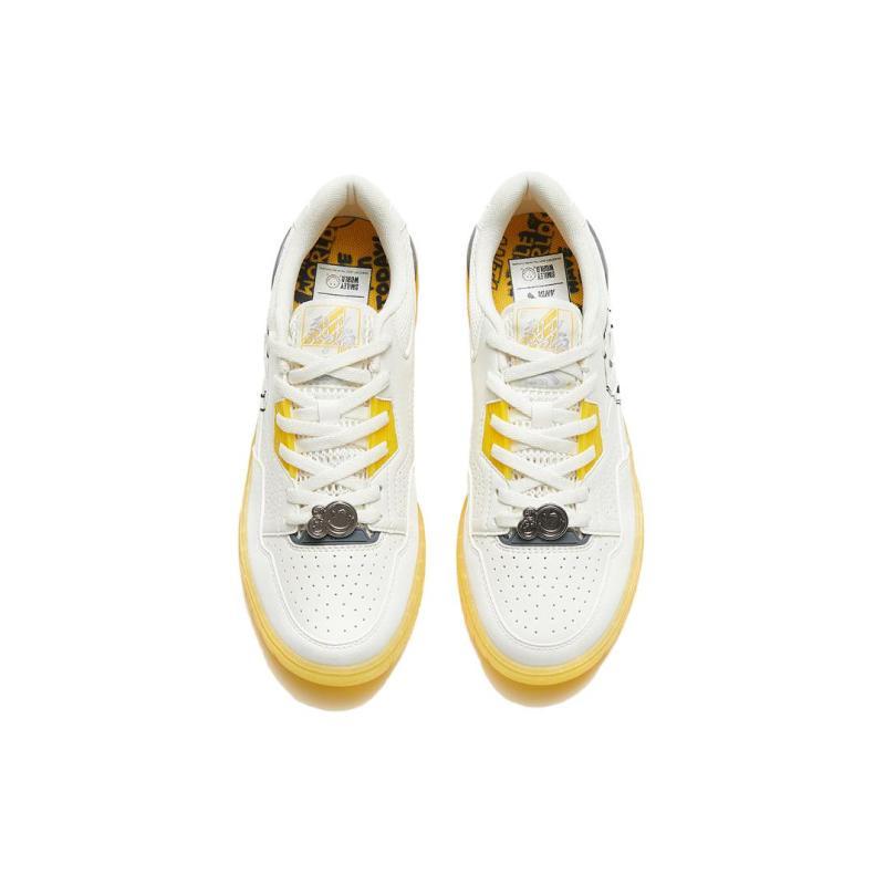 Anta Flame 4.0 Противоскользящая Амортизация Износостойкие Низкие Кеды для Скейтборда Мужские Бело-Желтые Кроссовки 112328081-6