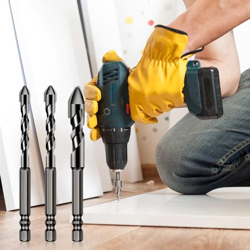 3/4 Pcs Drill Bits Sets Tungsten Steel High Hardness Skewed Head Eccentric Drill Bits Masonry Drill Bits for Glass/Tile/Wood