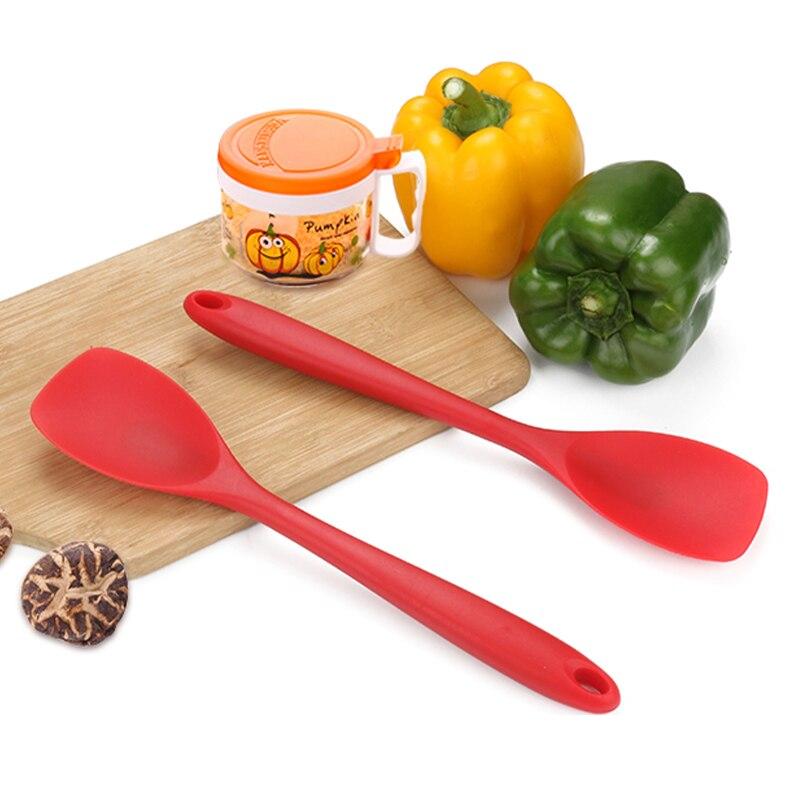 Пищевая силиконовая кухонная ложка с антипригарным покрытием, скребок для крема для торта, совок для перемешивания, термостойкая ложка для смешивания, лопаточка для выпечки