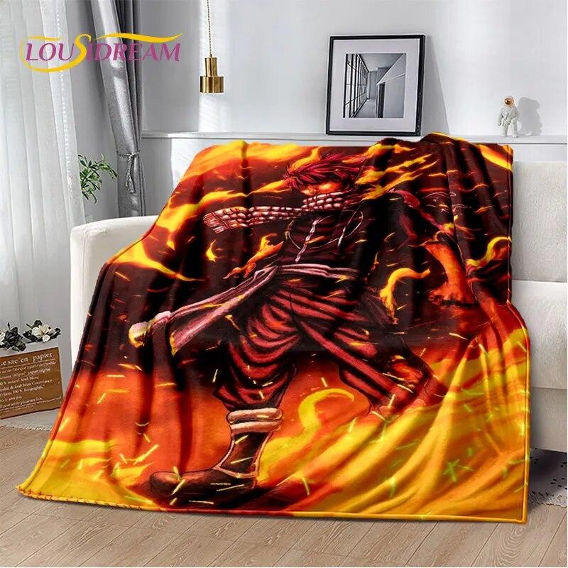 Мягкое плюшевое одеяло «Fairy Tail», японское аниме, мультфильм, фланелевое одеяло для гостиной, спальни, кровати, дивана, бухты для пикника, ребенка
