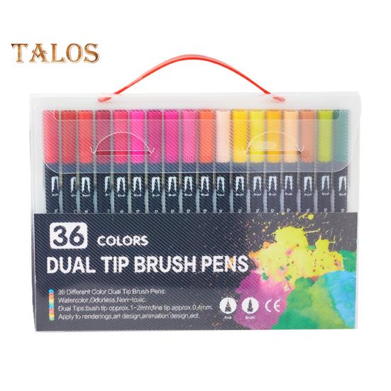 Набор цветных ручек для граффити, цветные контурные ручки, двухсторонняя кисть и тонкие маркеры для письма, раскрашивания в стиле скрапбукинга