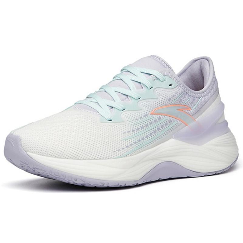 ANTA Tron 2.0 Running Shoes Women's Low top Ivory White/Ice Pink Blue/Light Purple Gray Sneakers 122215586-2