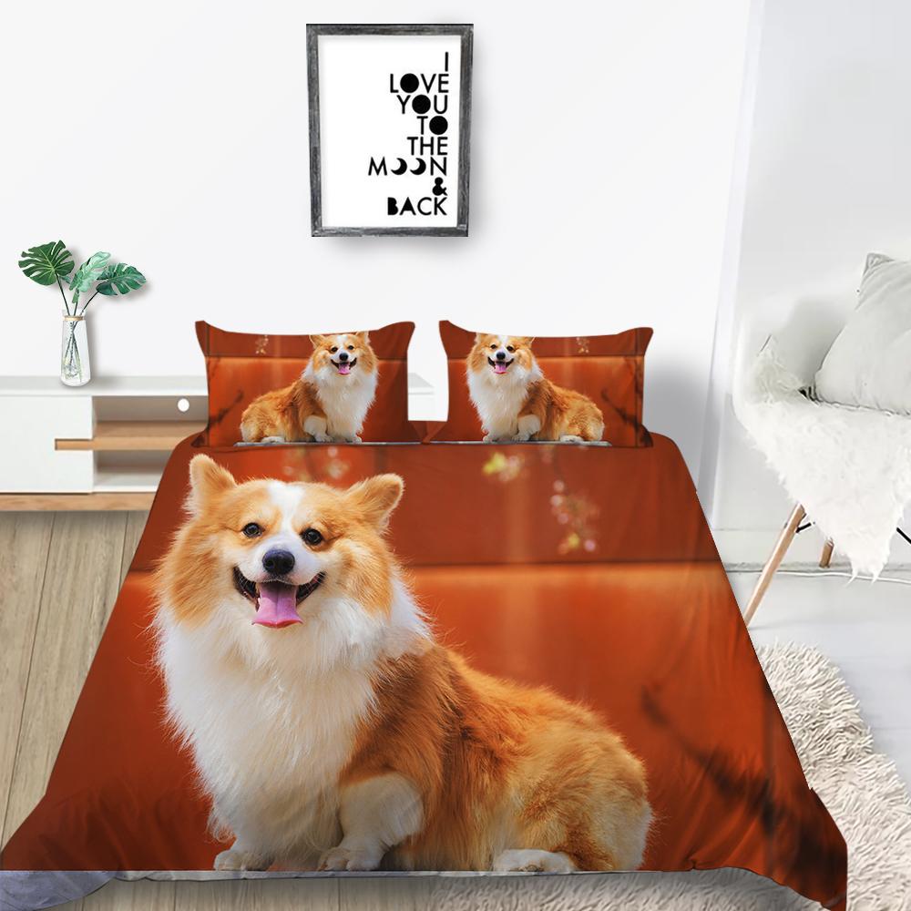 Новая мода 3D одеяла с принтом собак Loverly Комплект постельного белья Чехол Высококачественный чехол для постельного белья Роскошный домашний текстиль Полиэстер