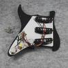 FLEOR Alnico 5 Prewired Strat Pickguard for Electric Guitar with 3 Pickups Black Single-Coil -