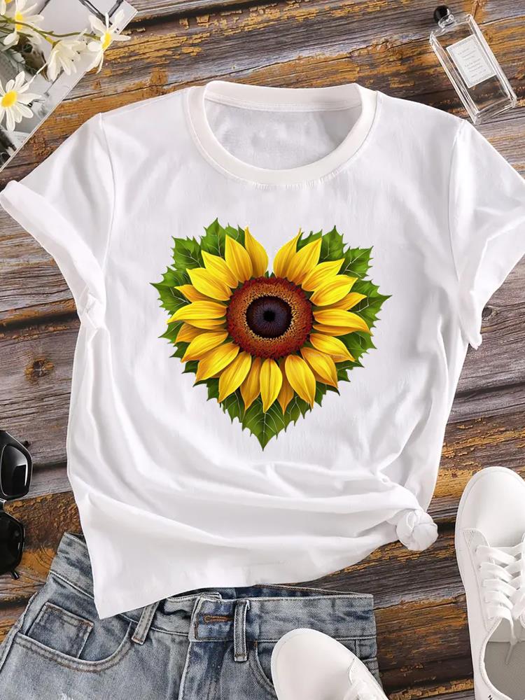 (Азиатский размер) модный стиль бабочки футболка с круглым вырезом с принтом женский топ женская одежда повседневная мода женская футболка с графическим рисунком футболки с коротким рукавом