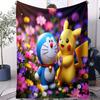 Cute Doraemon Japanese Anime Small Cover Blanket Plush Soft Sofa Novelty Warm All Season Blanket For Children Student Kid Gift