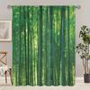 2 штуки штор с принтом зеленого бамбукового леса, шторы с кулиской, для спальни и гостиной, домашний декор, украшение комнаты