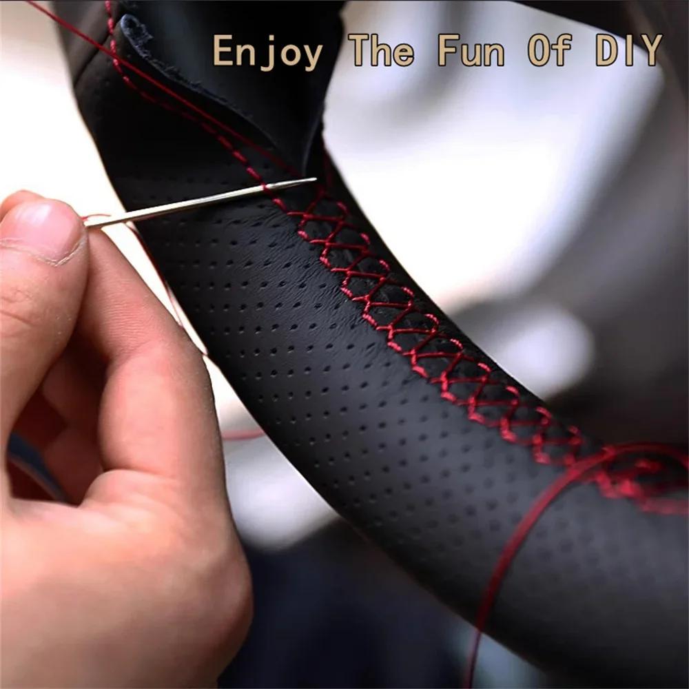 PLXI9 Car Steering Wheel Braid Cover Carbon Fiber Leather Breathable For Honda Accord 10 2018-2020 Insight 2019 Auto Accessories