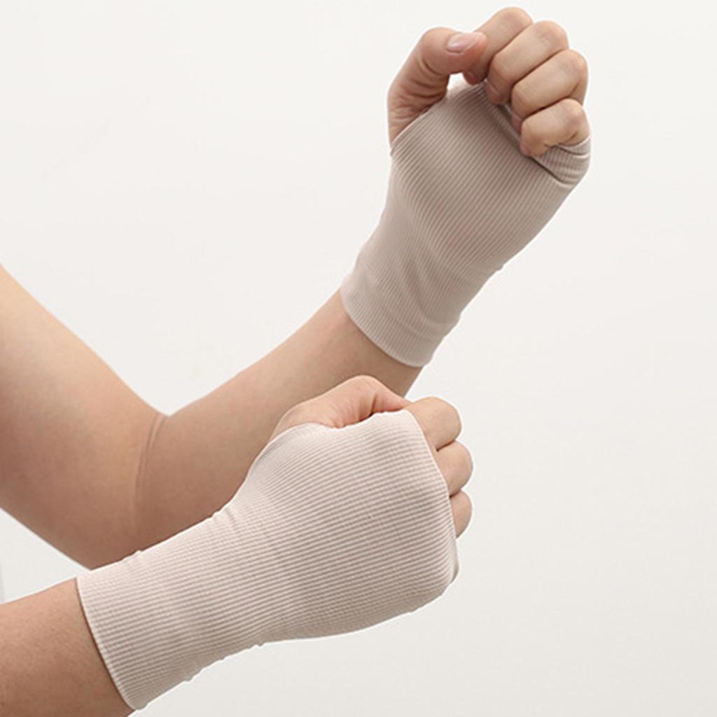 Дышащие тонкие перчатки из ледяного шелка, анти-УФ-перчатки для кусания ногтей, летние солнцезащитные перчатки с половиной пальца