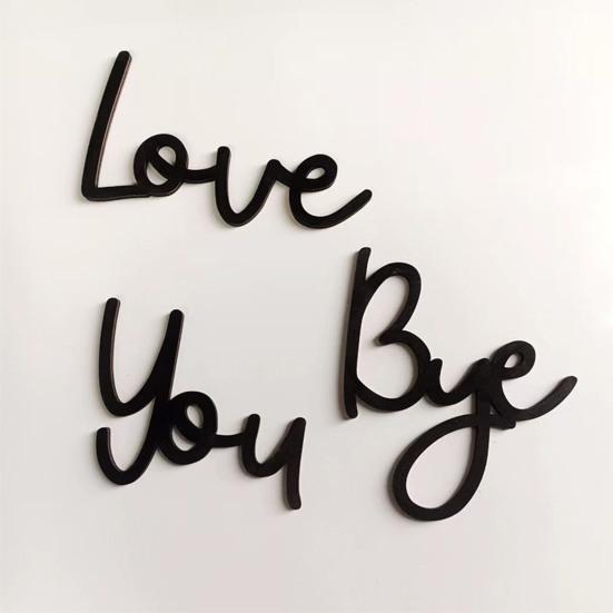Love You Bye Sign Wooden Wall Art Sign Love Themed Entryway Wall