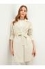 LCW Jacket Collar Waist Belted Pocket Detailed Long Sleeve Women's Trench Coat