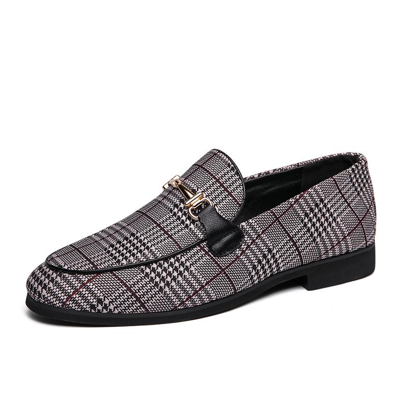 Стильные клетчатые мокасины мужские универсальные мужские повседневные туфли 2024 новые туфли на плоской подошве для вождения мужские дышащие туфли без застежек мужские туфли для парикмахеров