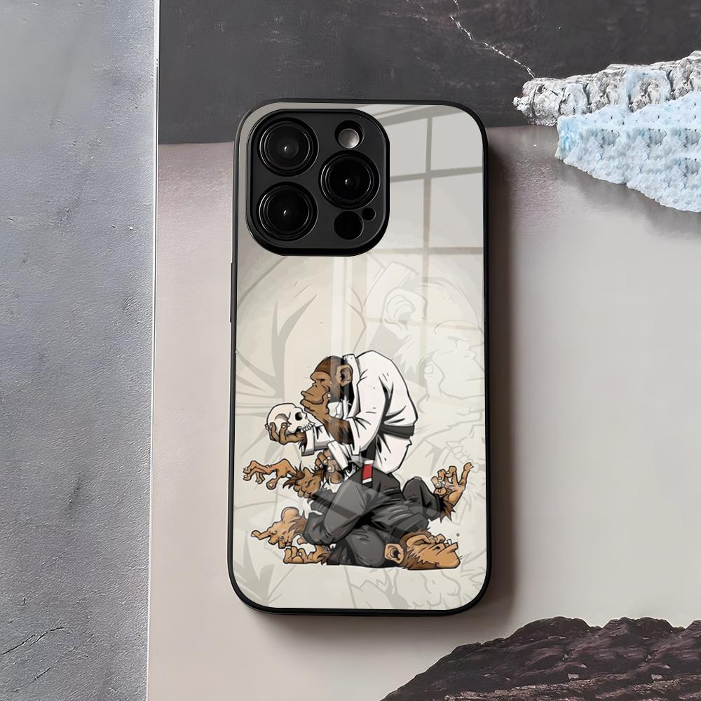 Чехол для телефона BJJ Бразильское джиу-джитсу Для IPhone 17 Air 16 E Pro Max 15 14 13 Mini 12 Pro 11 Max Plus Черное стеклянное покрытие