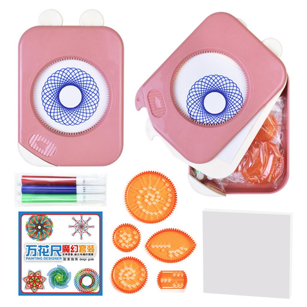 27 шт. набор игрушек для рисования шестеренки колеса с ручками спиральные узоры аксессуары для рисования геометрическая линейка игрушка 1 мл