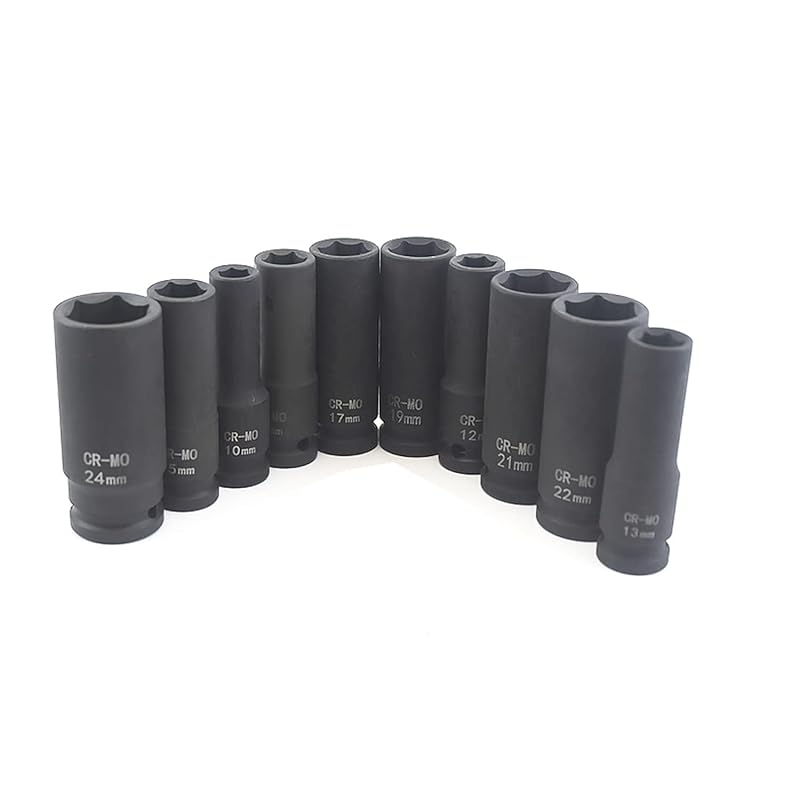 Hooha 1/2 12,7 мм глубокая головка набор из 10 предметов пневматическая ударная трещотка 10 мм 12 мм 13 мм 14 мм 15 мм 17 мм 19 мм 21 мм 22 мм 24 мм набор шестигранных головок угол привода 1/2 дюйма