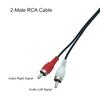 Стерео аудиокабель RCA, 3 фута, 2 штекера RCA - 2 штекера RCA, совместим для усилителя, колонки, VHS, видеомагнитофона, DVD, 2 штуки