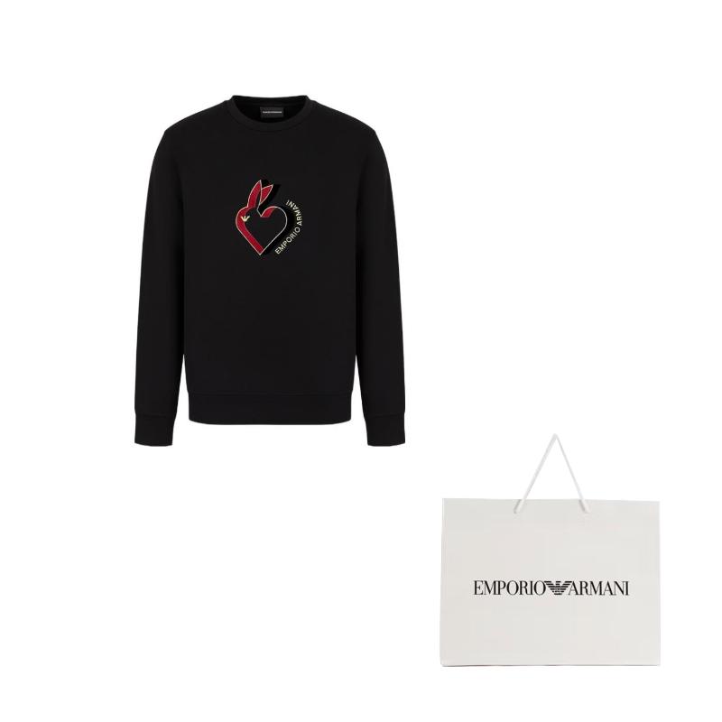 EMPORIO ARMANI SS23 Sweatshirt Men's Black 3R1MBJ-1JHSZ-0999
