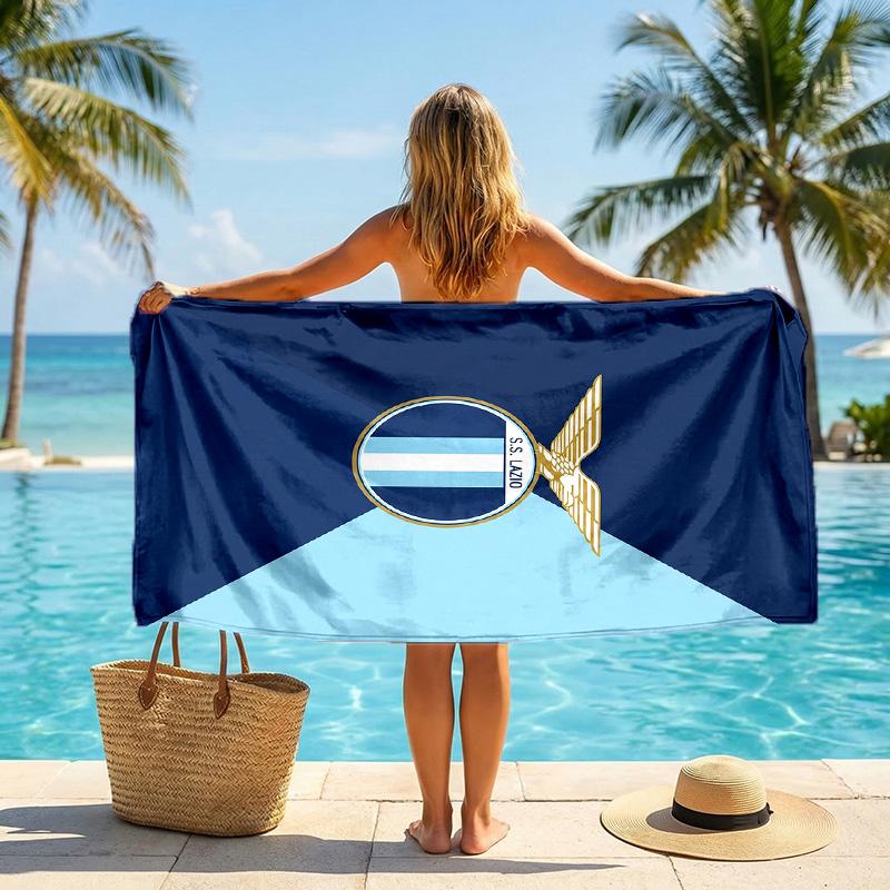 Lazio FC print Quick Dry Beach Towel Microfiber Absorbent Portable Travel Swimming Towel