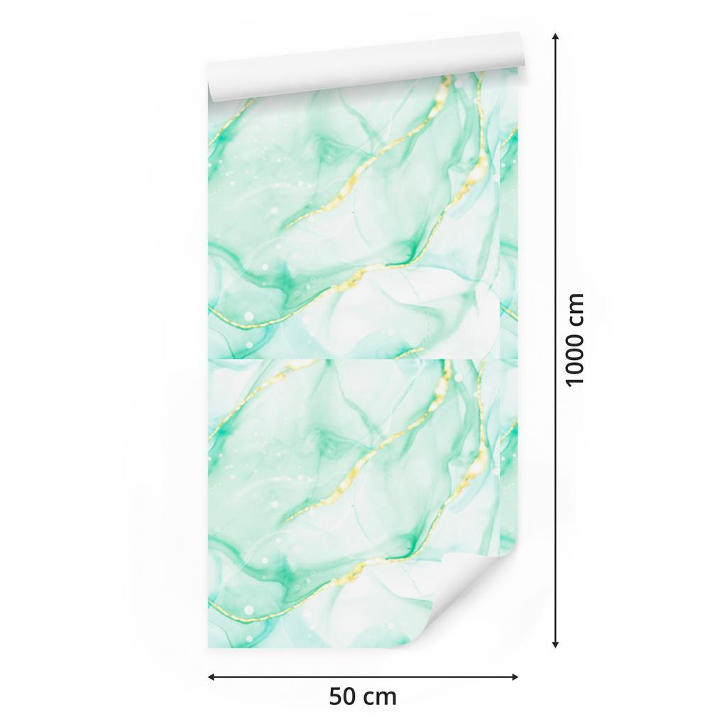 Ink Mint and White Wallpaper for Living Room and Bedroom 50x1000