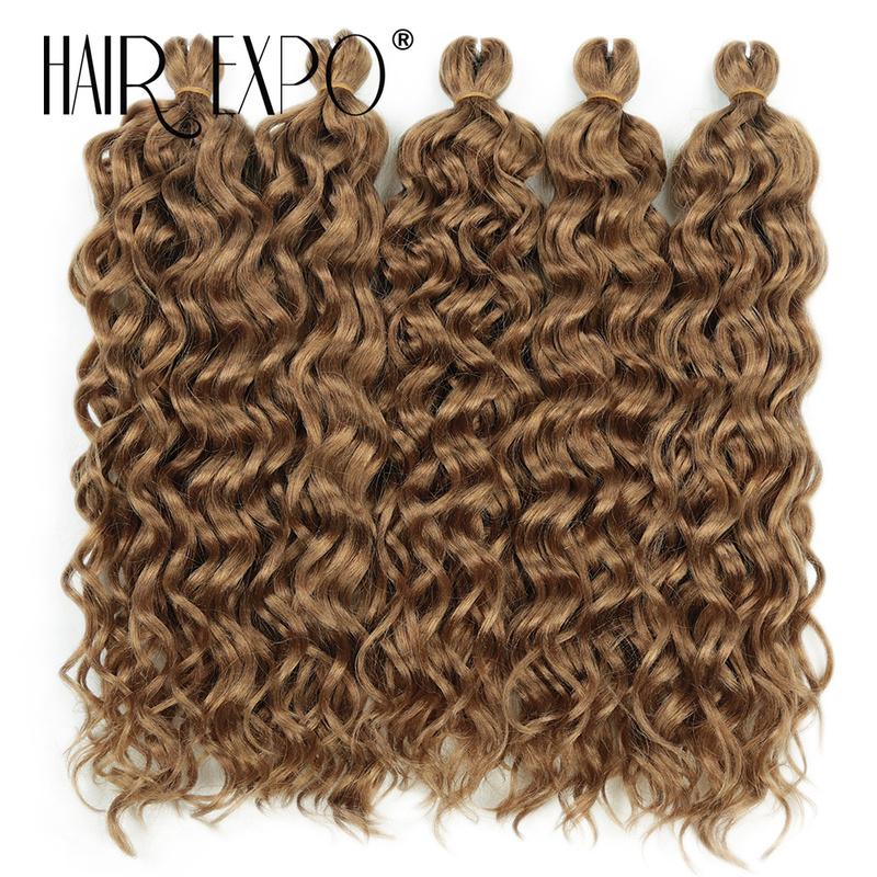 18Inch 24Inch Ocean Wave Crochet Braids Hair Hawaii Afro Curls Ombre Synthetic Braiding Hair Extensions Deep Wave Crochet Hair