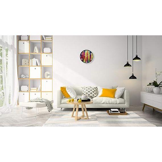 Пластиковые дизайнерские аналоговые круглые настенные часы со стеклом для дома/кухни/гостиной/спальни/офиса