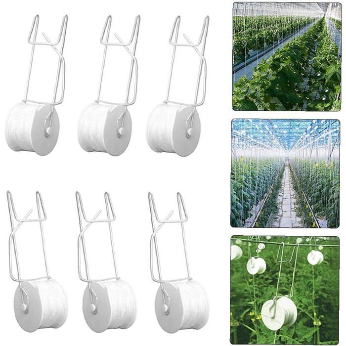Crochets support tomate 6 pcs – métal & nylon résistants pour serres et balcons