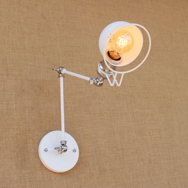 North Europe Modern White Retro Adjust Head Swing Arm Wall Lamps E27 Reading Light Workroom Bedside