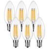 Lepro LED Bulbs, E17 Omnidirectional, 40W Equivalent, Warm White, Chandelier Bulbs, 6-Pack, Non-Dimmable, 17mm Base, C35 Filament Bulb, High Color