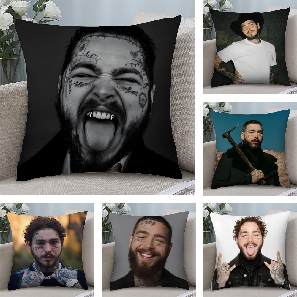 PPost MalonEe Rapper Cushion Cover Plush Fabric Soft DoubleSided Printed Sofa Warm Winter Home Child Gift Pillow Case