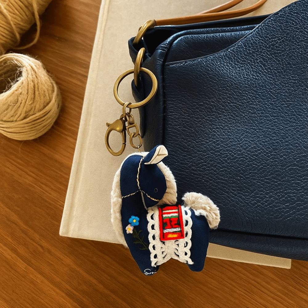 Stuffed Animal Horse Year Key Ring Cute Design Pony Pendant Backpack Decoration