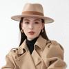 Autumn and winter woolen hat French new versatile fashion elegant top hat showing the face small flat edge hat British jazz hat