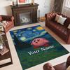 Personalized Crystal Velvet Carpet Custom Name Text,Kirby Anti Slip Area Rug For Home Decoration