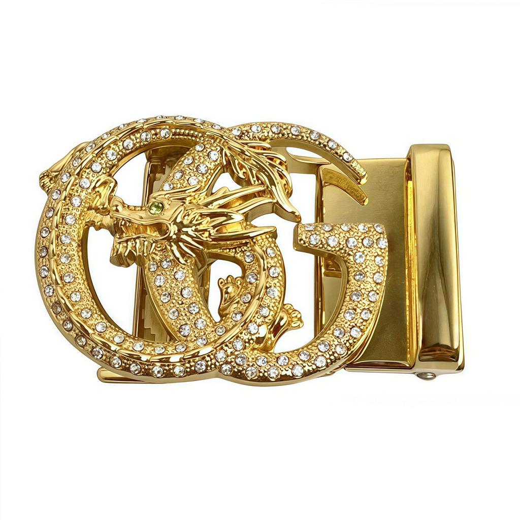 Agate Gemstone Rhinestone Automatic Belt Buckle, 3.5mm Inlaid, Single Head for Pants