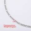 Men And Women Same Style Necklace Plain Chain Italian Figaro Chain
