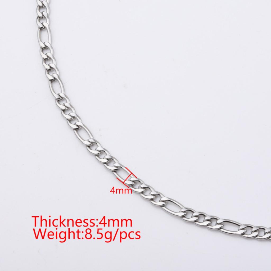 Men And Women Same Style Necklace Plain Chain Italian Figaro Chain
