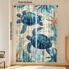 2pcs, Nautical Green Sea Turtle Curtains, Beach Theme Fabric Set with Blue Ocean Design, Ideal for Enhancing Coastal and Beach