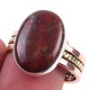 Natural Red Jasper Gemstone Handmade 925 Sterling Silver Two Tone Ring S.9 L4W36