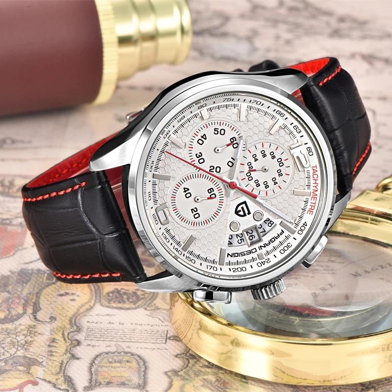 PAGANI DESIGN Men Quartz Watches Luxury Brands Fashion Movement Military Watches Leather Quartz Watches Relogio Masculino
