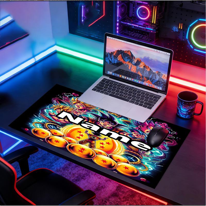 Custom Name Personalized Anime Pattern Mousepad, Laptop PC Desk Mat, Decorative Desk Mat for Home Keyboard Pad Gift