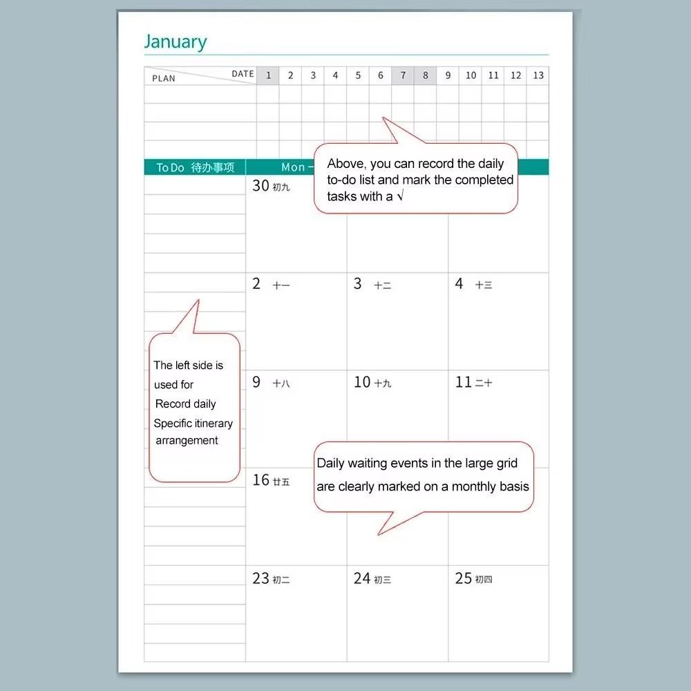 PU 2025 Планировщик Блокнот Утолщенный Планировщик Плана Плана 2025 A5 Повестка Дня Блокнот Школьный Офис