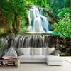 Wall Mural Photo Wall Paper 3D Green Forest Waterfall Natural Landscape Painting Wallpaper Mural